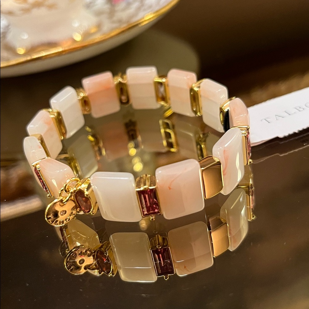 Talbots Pink Chiclet Tiles Stretch Bracelet